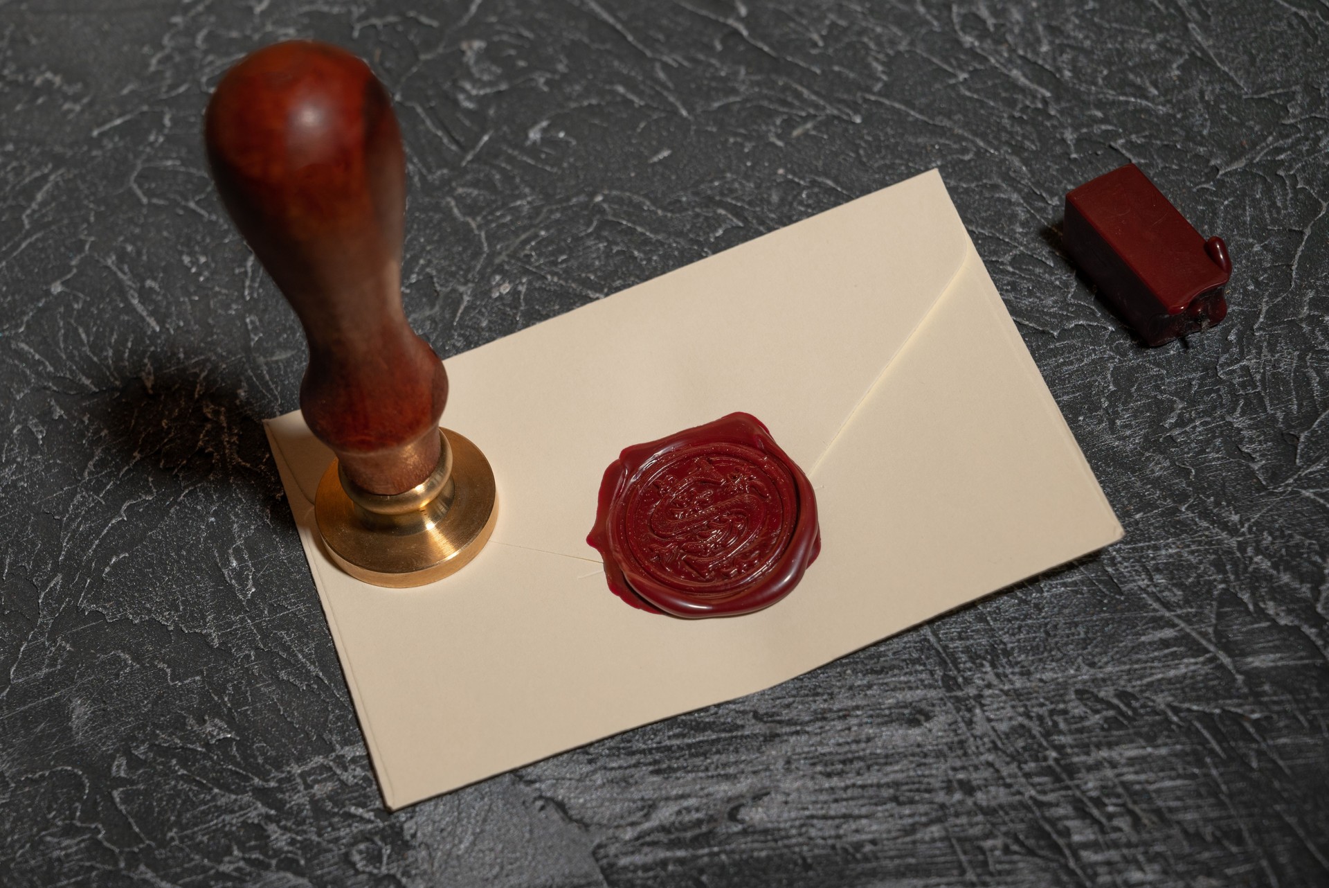 Notary's public pen and stamp on testament and last will. Notary public tools